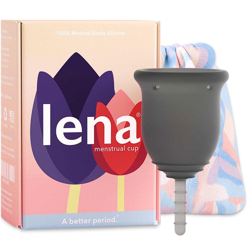 Lena Menstrual Cup Original Small Gray Reusable Silicone Period Cup for Regular Flow 12Hour LeakFree Protection Soft Comfortable BeginnerFriendly Design